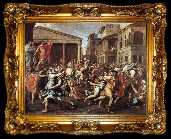 framed  POUSSIN, Nicolas The Rape of the Sabine Women af, ta009-2
